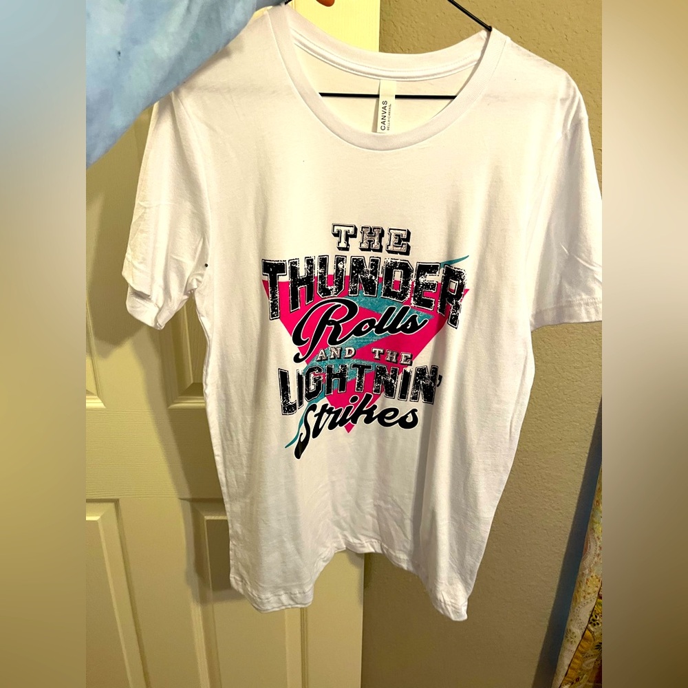 White Graphic T-Shirt with Bold Text